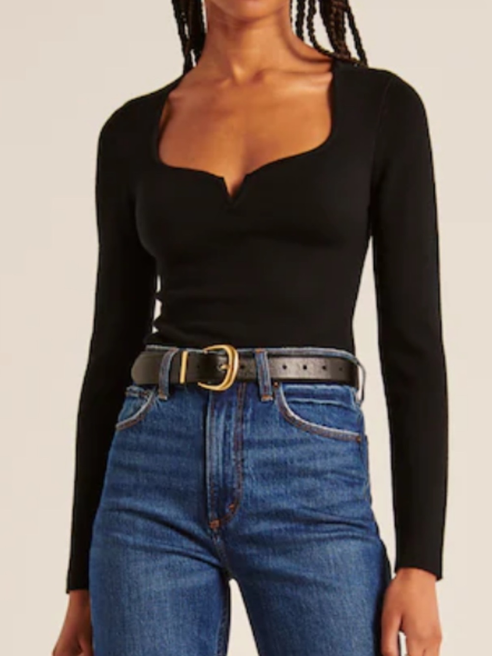 Abercrombie & Fitch Black Rubber Sweater body suit